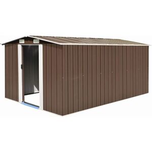 vidaXL Metal Garden Storage Shed (257x398x178cm) - Brown vidaXL Metal Garden Storage Shed (257x398x178cm) - Brown