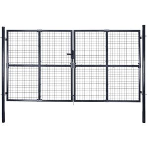 vidaXL Haveport Stål 289x150cm Grå - Haveport vidaXL Haveport Stål 289x150cm Grå - Haveport