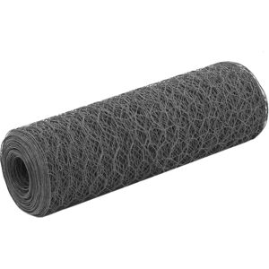 vidaXL Chicken Wire Fence Steel 25x0.5 m Grey - Fencing vidaXL Chicken Wire Fence Steel 25x0.5 m Grey - Fencing