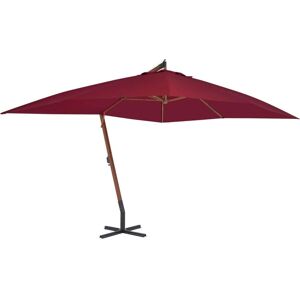 vidaXL Garden Parasol with Wooden Pole - 400x300 cm - Bordeaux Red vidaXL Garden Parasol with Wooden Pole - 400x300 cm - Bordeaux Red