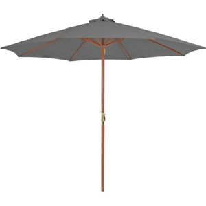 vidaXL Garden Parasol with Wooden Pole 300 cm Anthracite - Garden Parasol vidaXL Garden Parasol with Wooden Pole 300 cm Anthracite - Garden Parasol