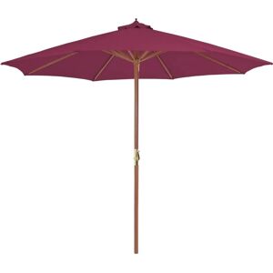 vidaXL Parasol with Wooden Pole 300cm Bordeaux Red - Outdoor Sunshade vidaXL Parasol with Wooden Pole 300cm Bordeaux Red - Outdoor Sunshade