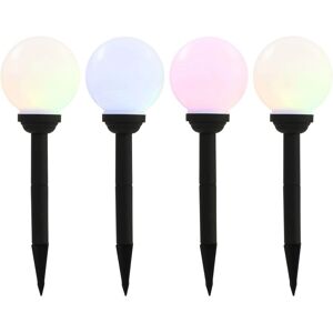 vidaXL 4x Outdoor Solar Lamps LED Spherical 15cm RGB Yard Ground Spot Light vidaXL 4x Outdoor Solar Lamps LED Spherical 15cm RGB Yard Ground Spot Light