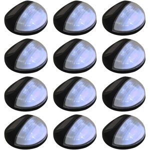 vidaXL Außenwandleuchten mit Solar LED 12 Stück Schwarz - Wandlampen vidaXL Außenwandleuchten mit Solar LED 12 Stück Schwarz - Wandlampen