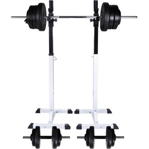 vidaXL Barbell Squat Rack with Barbell and Dumbbell Set - 60.5kg - Home Gym Equipment vidaXL Barbell Squat Rack with Barbell and Dumbbell Set - 60.5kg - Home Gym Equipment