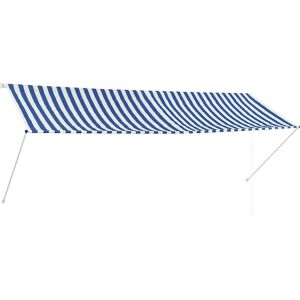 vidaXL Retractable Awning 350x150cm Blue and White Canopy Shade Sun Screen - Retractable Awning vidaXL Retractable Awning 350x150cm Blue and White Canopy Shade Sun Screen - Retractable Awning