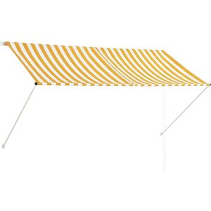 vidaXL Uitvalbare Luifel 250x150cm Geel Wit - Zonnescherm vidaXL Uitvalbare Luifel 250x150cm Geel Wit - Zonnescherm