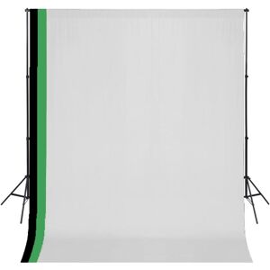 vidaXL Photo Studio Backgrounds - 3 Cotton Backdrops - Adjustable Frame - Black vidaXL Photo Studio Backgrounds - 3 Cotton Backdrops - Adjustable Frame - Black