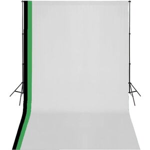 vidaXL Photo Studio Kit - 3 Cotton Backdrops - Adjustable Frame - 3x5m vidaXL Photo Studio Kit - 3 Cotton Backdrops - Adjustable Frame - 3x5m