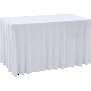 vidaXL 2-Piece White Stretch Tablecloths - Tablecloths vidaXL 2-Piece White Stretch Tablecloths - Tablecloths