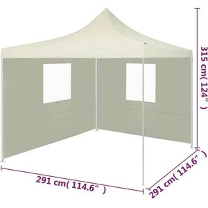 vidaXL Garden Furniture Set Foldable Tent with 2 Walls 3x3 m Cream - Garden Furniture Set vidaXL Garden Furniture Set Foldable Tent with 2 Walls 3x3 m Cream - Garden Furniture Set