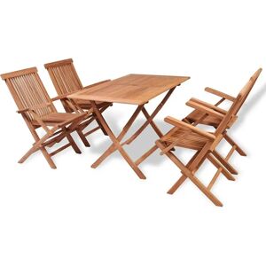 VidaXL Solid Teak 5 Piece Garden Dining Set Outdoor Furniture Table Chair - Garden Dining Set VidaXL Solid Teak 5 Piece Garden Dining Set Outdoor Furniture Table Chair - Garden Dining Set