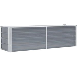 vidaXL Garden Raised Bed Galvanised Steel 160x40x45cm Grey - Garden Raised Bed vidaXL Garden Raised Bed Galvanised Steel 160x40x45cm Grey - Garden Raised Bed