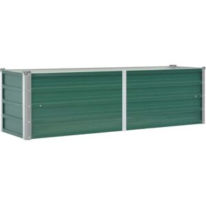 vidaXL Garden Raised Bed Galvanised Steel 160x40x45cm Green - Garden Raised Bed vidaXL Garden Raised Bed Galvanised Steel 160x40x45cm Green - Garden Raised Bed