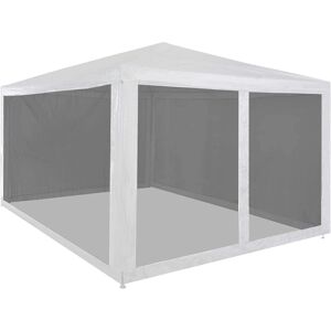 vidaXL White 4x3m Mesh Sidewalls Party Tent - Party Tent vidaXL White 4x3m Mesh Sidewalls Party Tent - Party Tent