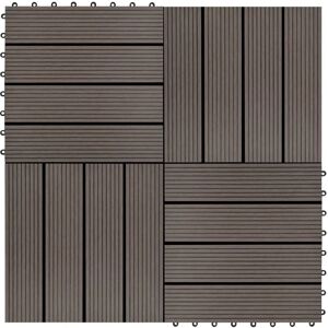 vidaXL Dark Brown WPC Terrace Tiles Set - 11 pcs, 30x30cm vidaXL Dark Brown WPC Terrace Tiles Set - 11 pcs, 30x30cm