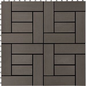 vidaXL 11 pcs Decking Tiles WPC 30x30 cm 1 sqm Dark Brown vidaXL 11 pcs Decking Tiles WPC 30x30 cm 1 sqm Dark Brown