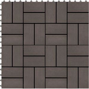 vidaXL 11 pcs WPC Terrace Tiles - 30x30 cm Dark Brown - Floor Covering vidaXL 11 pcs WPC Terrace Tiles - 30x30 cm Dark Brown - Floor Covering