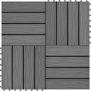 vidaXL Model Deep Embossed WPC Patio Tiles - Patio Tiles vidaXL Model Deep Embossed WPC Patio Tiles - Patio Tiles