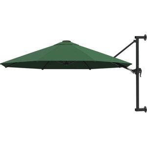 vidaXL Wall-Mounted Garden Parasol with Metal Pole 300 cm Green - Garden Parasol vidaXL Wall-Mounted Garden Parasol with Metal Pole 300 cm Green - Garden Parasol