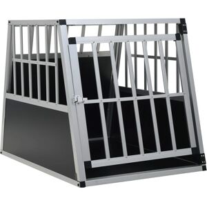 vidaXL Dog Cage 65x91x69.5cm Aluminum Single Door - Dog Cage vidaXL Dog Cage 65x91x69.5cm Aluminum Single Door - Dog Cage