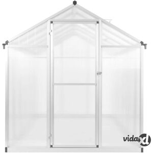 vidaXL Gewächshaus Aluminium 302x190x195 cm - UV-beständige Polycarbonatplatten - Wärmedämmung - Robuster Aluminiumrahmen - 5,74 m² - Gewächshaus vidaXL Gewächshaus Aluminium 302x190x195 cm - UV-beständige Polycarbonatplatten - Wärmedämmung - Robuster Aluminiumrahmen - 5,74 m² - Gewächshaus