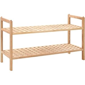 vidaXL Walnut Shoe Rack - 69x26x40 cm - Natural, Space-Saving, Easy Assembly vidaXL Walnut Shoe Rack - 69x26x40 cm - Natural, Space-Saving, Easy Assembly