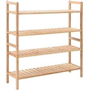 vidaXL Walnut Wood Shoe Rack - 69x26x81 cm - Beige vidaXL Walnut Wood Shoe Rack - 69x26x81 cm - Beige