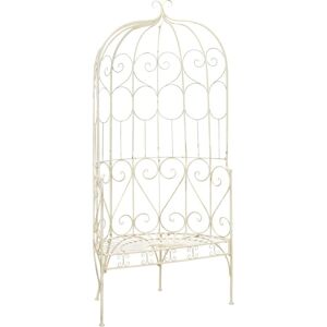 vidaXL Garden Bench 95cm Iron Antique White Outdoor Patio Seat Chair - Garden Bench vidaXL Garden Bench 95cm Iron Antique White Outdoor Patio Seat Chair - Garden Bench