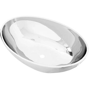 vidaXL Wash Basin 40x33x13.5cm Ceramic Silver Bathroom Washroom Sink - Wash Basin vidaXL Wash Basin 40x33x13.5cm Ceramic Silver Bathroom Washroom Sink - Wash Basin