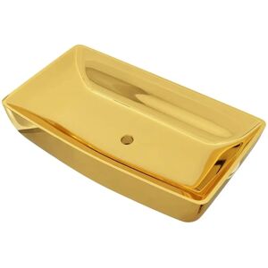 vidaXL Wash Basin 71x38x13.5cm Ceramic Gold - Bathroom Sink vidaXL Wash Basin 71x38x13.5cm Ceramic Gold - Bathroom Sink