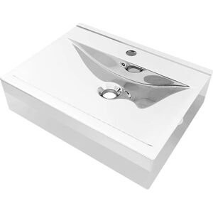 vidaXL Silver Ceramic Wash Basin 60x46x16cm - Bathroom Sink vidaXL Silver Ceramic Wash Basin 60x46x16cm - Bathroom Sink