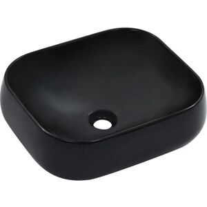 vidaXL Wash Basin 44.5x39.5x14.5cm Ceramic Black - Wash Basin vidaXL Wash Basin 44.5x39.5x14.5cm Ceramic Black - Wash Basin