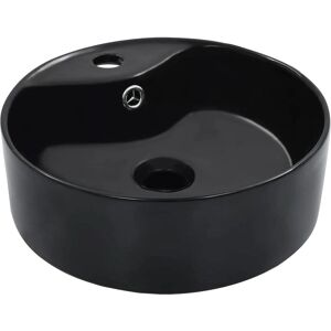 vidaXL Black Ceramic Wash Basin 36x13cm - Wash Basin vidaXL Black Ceramic Wash Basin 36x13cm - Wash Basin