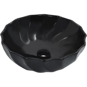 vidaXL Black Ceramic 46x17 cm Wash Basin - Bathroom Sink vidaXL Black Ceramic 46x17 cm Wash Basin - Bathroom Sink