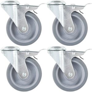 Roues pivotantes vidaXL avec trou pour vis et double frein - 4 pcs. Publicité Roues pivotantes vidaXL avec trou pour vis et double frein - 4 pcs. Publicité
