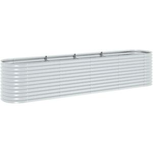 vidaXL Garden Raised Bed 400x80x81 cm Galvanised Steel Silver - Garden Raised Bed vidaXL Garden Raised Bed 400x80x81 cm Galvanised Steel Silver - Garden Raised Bed