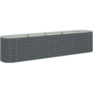 vidaXL Garden Raised Bed - Galvanised Steel Grey - 400x80x81 cm vidaXL Garden Raised Bed - Galvanised Steel Grey - 400x80x81 cm