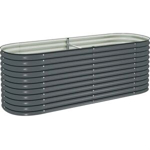 vidaXL Hagebed 240x80x81 cm Galvanisert Stål Grå vidaXL Hagebed 240x80x81 cm Galvanisert Stål Grå