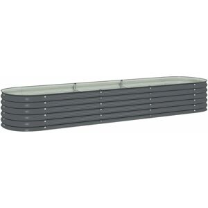 vidaXL Garden Raised Bed 320x80x44 cm Galvanised Steel Grey - Garden Raised Bed vidaXL Garden Raised Bed 320x80x44 cm Galvanised Steel Grey - Garden Raised Bed