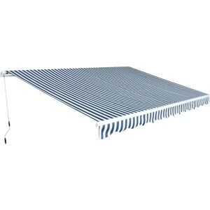 Maisonchic 450cm Blu/Bianco Tenda Manuale - Tende Maisonchic 450cm Blu/Bianco Tenda Manuale - Tende