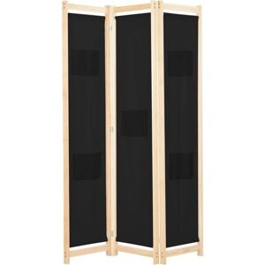 vidaXL 3-Panel Room Divider Black 120x170cm Fabric Privacy Screen Partition - Room Divider vidaXL 3-Panel Room Divider Black 120x170cm Fabric Privacy Screen Partition - Room Divider