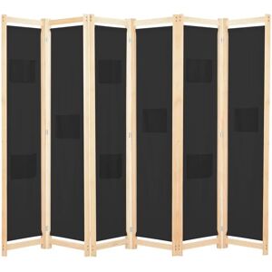 vidaXL 6-Panel Room Divider Black 240x170cm Fabric Privacy Screen Partition - Room Divider vidaXL 6-Panel Room Divider Black 240x170cm Fabric Privacy Screen Partition - Room Divider