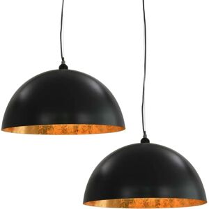 vidaXL Zwarte en gouden hemisferische plafondlampen - Plafondlampen vidaXL Zwarte en gouden hemisferische plafondlampen - Plafondlampen