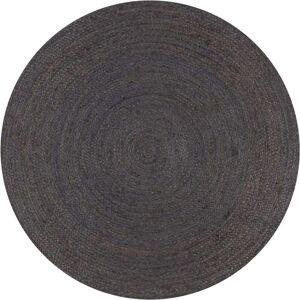 vidaXL Handmade Rug Jute Round 120cm Dark Grey - Rug vidaXL Handmade Rug Jute Round 120cm Dark Grey - Rug