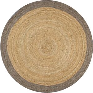vidaXL Handgefertigter Teppich Jute Grau Rand 90cm - Teppich vidaXL Handgefertigter Teppich Jute Grau Rand 90cm - Teppich