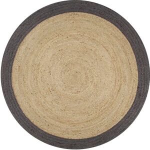 vidaXL Handmade Rug Jute with Dark Grey Border - Rug vidaXL Handmade Rug Jute with Dark Grey Border - Rug
