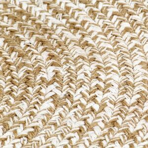 vidaXL Handmade Rug Jute White and Natural 150cm - Rug vidaXL Handmade Rug Jute White and Natural 150cm - Rug