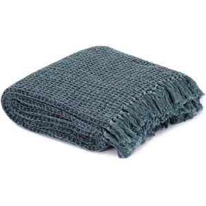 vidaXL Indigo Blue Cotton Throw - Blanket vidaXL Indigo Blue Cotton Throw - Blanket