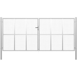 vidaXL Garden Gate Galvanised Steel 415x250 cm Silver vidaXL Garden Gate Galvanised Steel 415x250 cm Silver